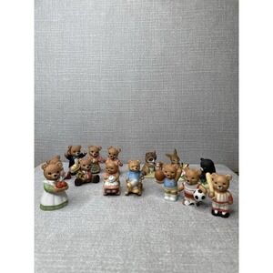 Homco Porcelain Teddy Bear Figurines 14 Piece Lot